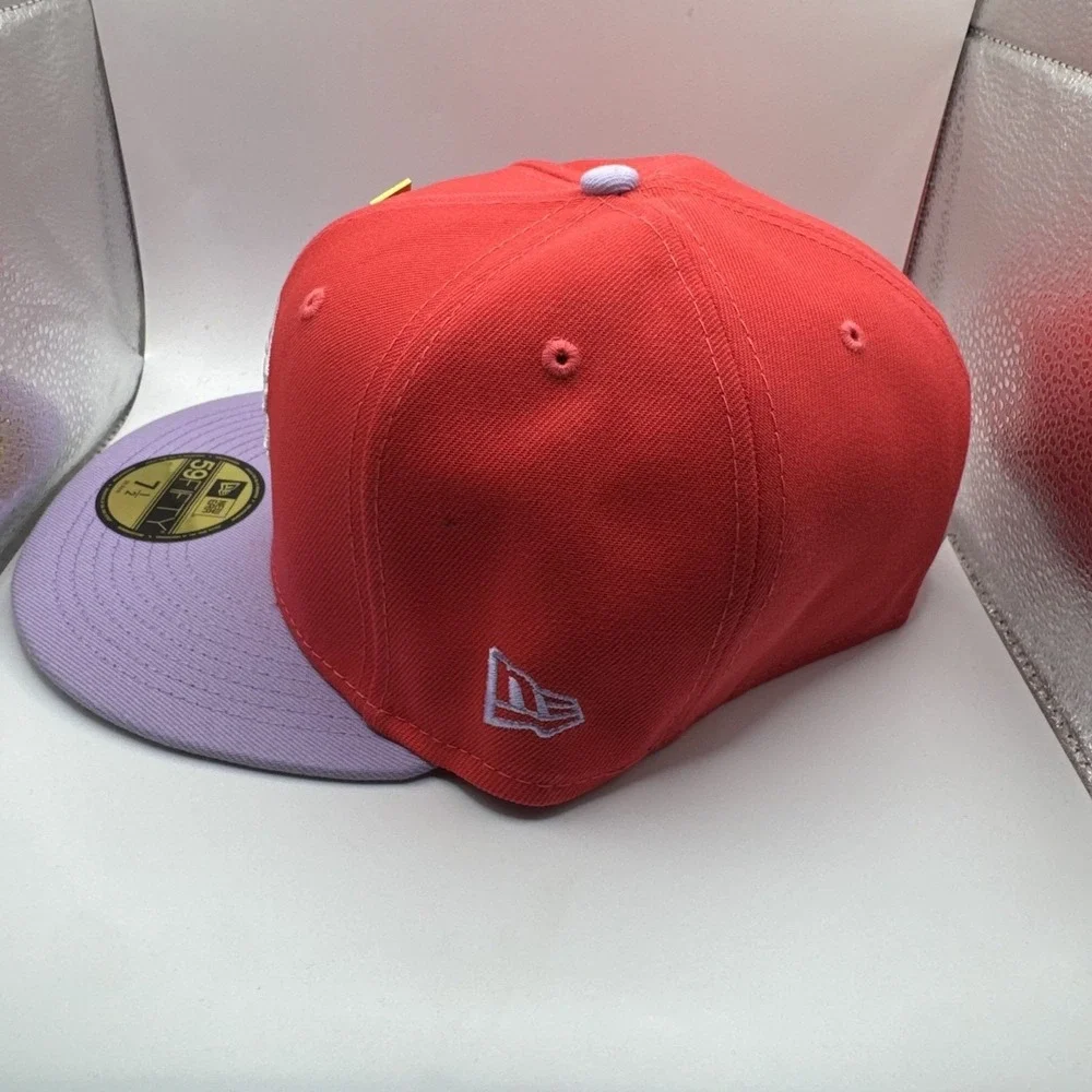 New Era Chicago Cubs 59FIFTY Fitted Hat Red & Purple Size 7 1/2 MLB Official Cap